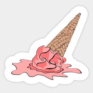 dropped ice cream Sticker